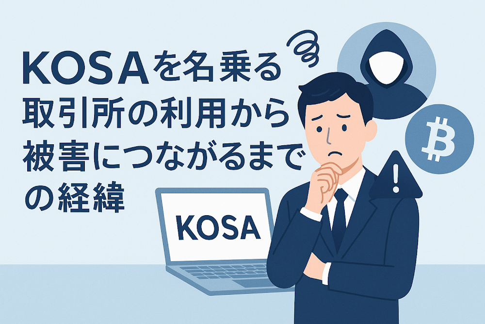KOSAを名乗る取引所の利用から被害につながるまでの経緯