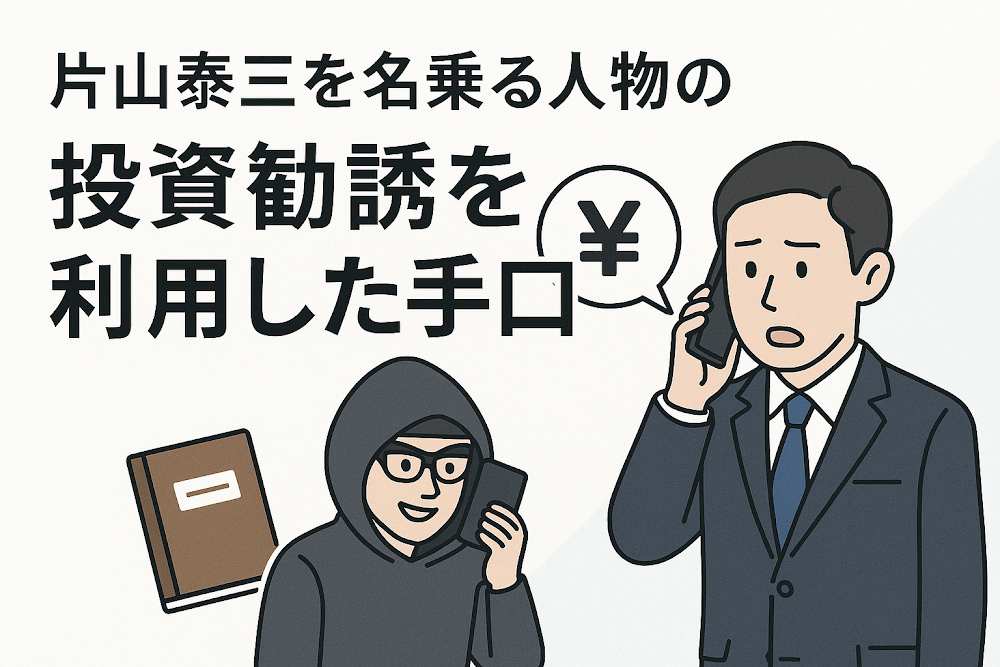 片山泰三を名乗る人物の投資勧誘を利用した手口