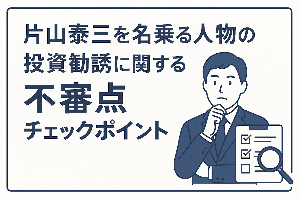 片山泰三を名乗る人物の投資勧誘に関する不審点チェックポイント