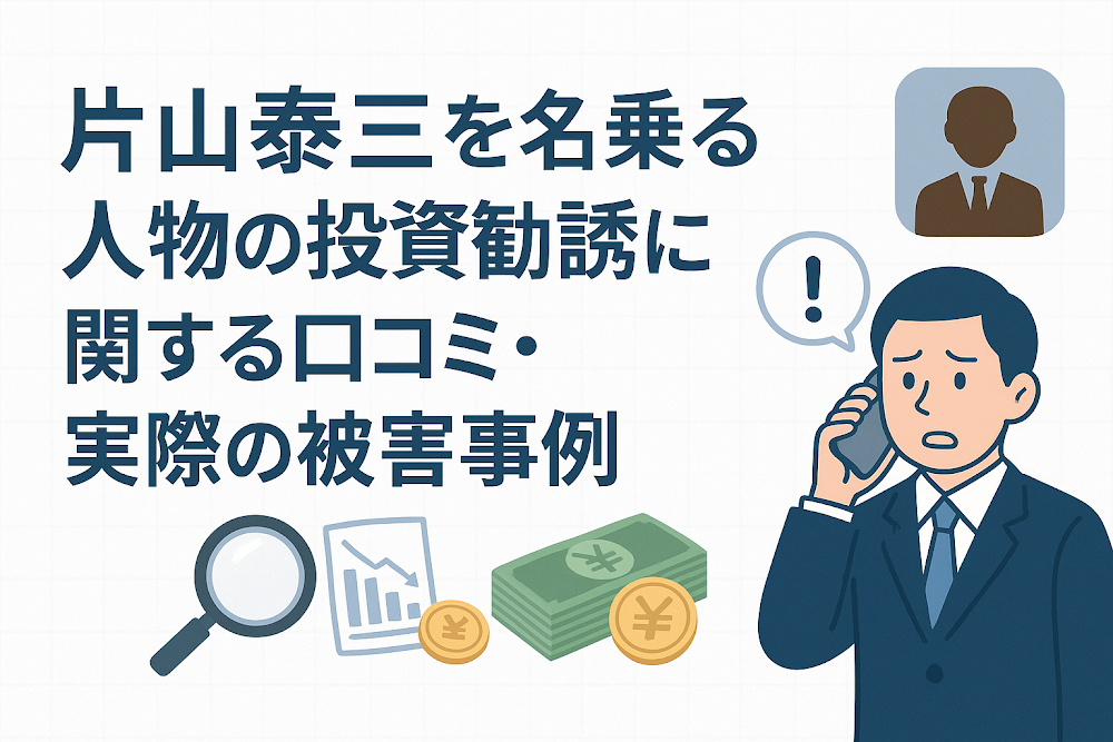 片山泰三を名乗る人物の投資勧誘に関する口コミ・実際の被害事例