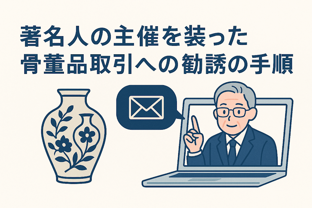 著名人の主催を装った骨董品取引への勧誘の手順