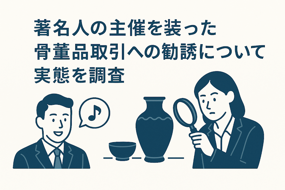 著名人の主催を装った骨董品取引への勧誘について実態を調査