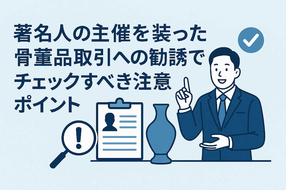 著名人の主催を装った骨董品取引への勧誘でチェックすべき注意ポイント