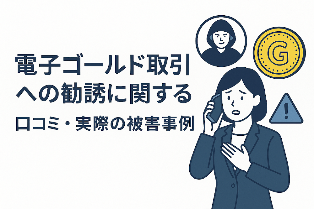 電子ゴールド取引への勧誘に関する口コミ・実際の被害事例