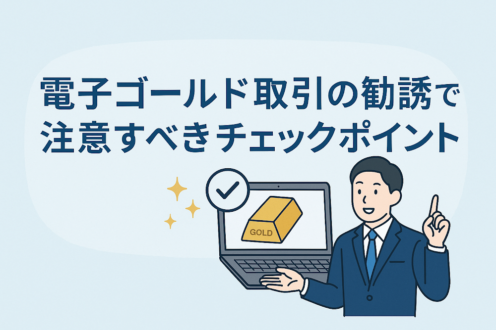電子ゴールド取引の勧誘で注意すべきチェックポイント