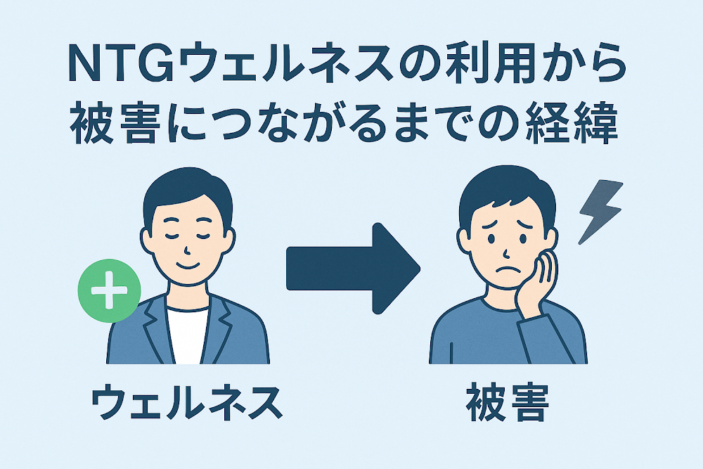 NTGウェルネスの利用から被害につながるまでの経緯