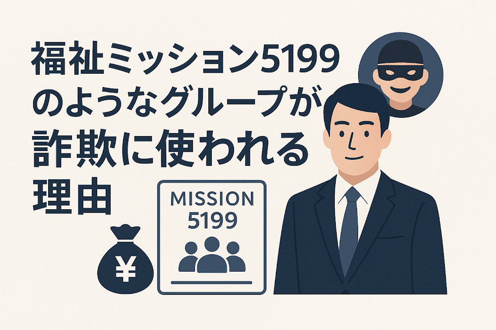 福祉ミッション5199のようなグループが詐欺に使われる理由