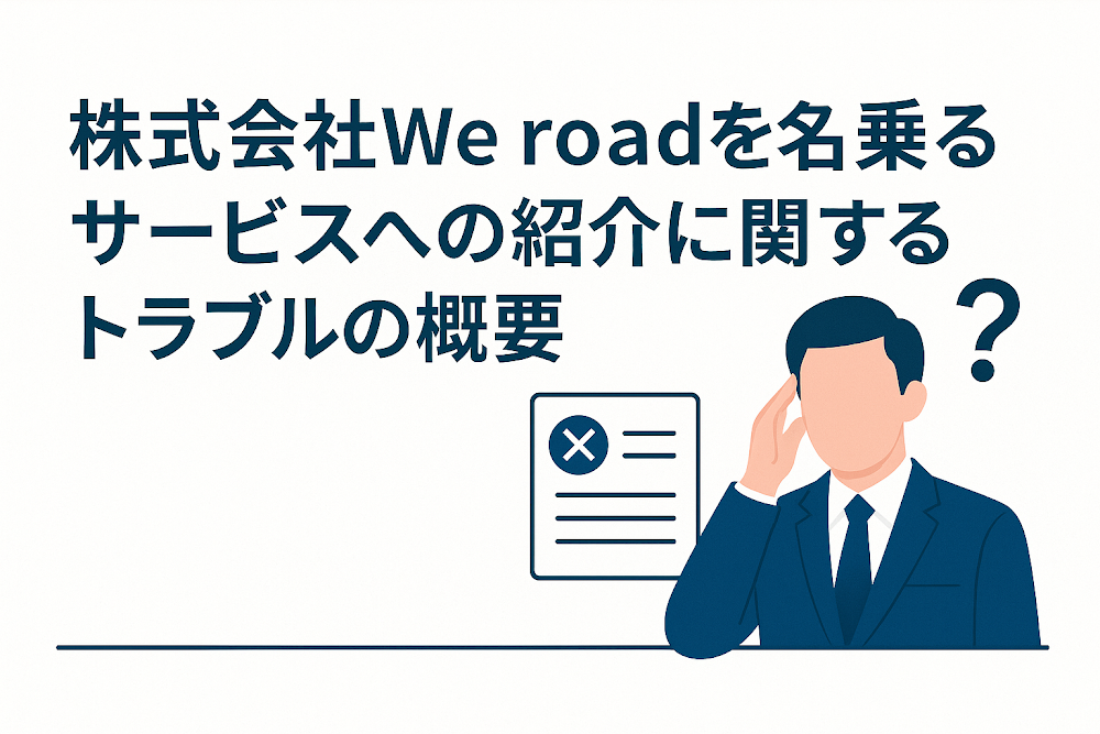 株式会社We roadを名乗るサービスへの紹介に関するトラブルの概要