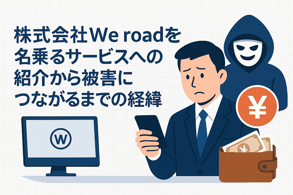 株式会社We roadを名乗るサービスへの紹介から被害につながるまでの経緯