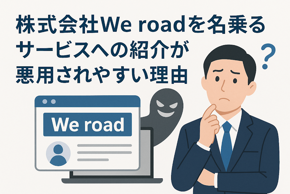 株式会社We roadを名乗るサービスへの紹介が悪用されやすい理由