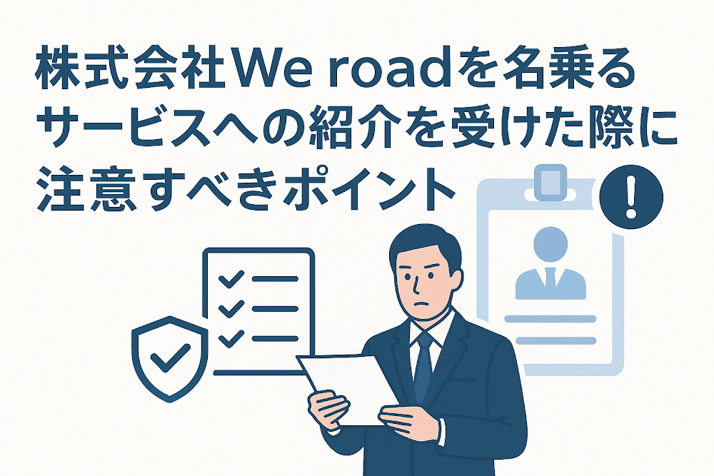 株式会社We roadを名乗るサービスへの紹介を受けた際に注意すべきポイント