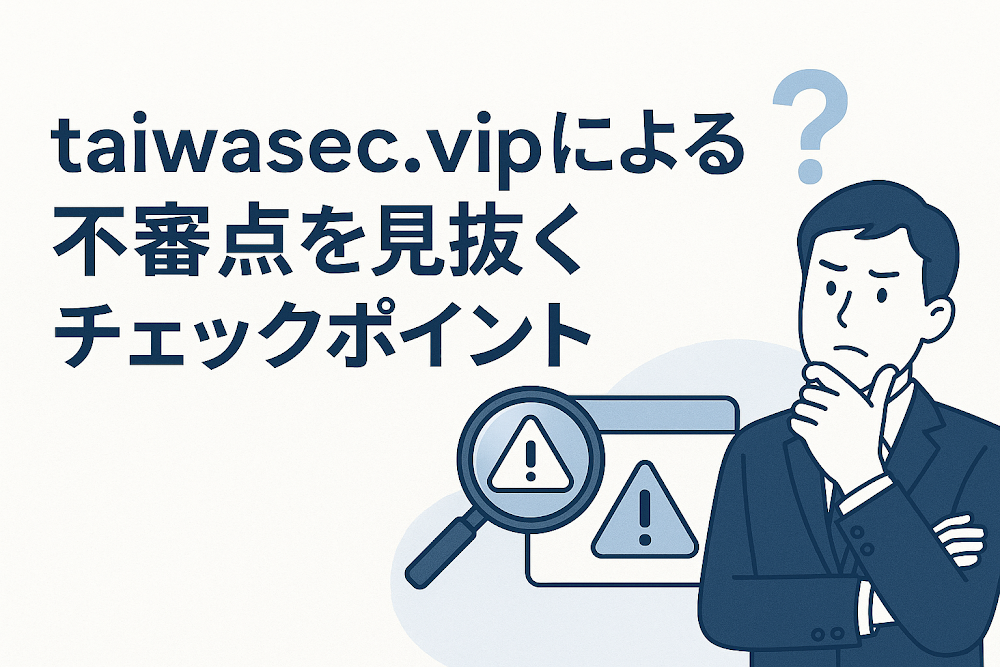 taiwasec.vipによる不審点を見抜くチェックポイント