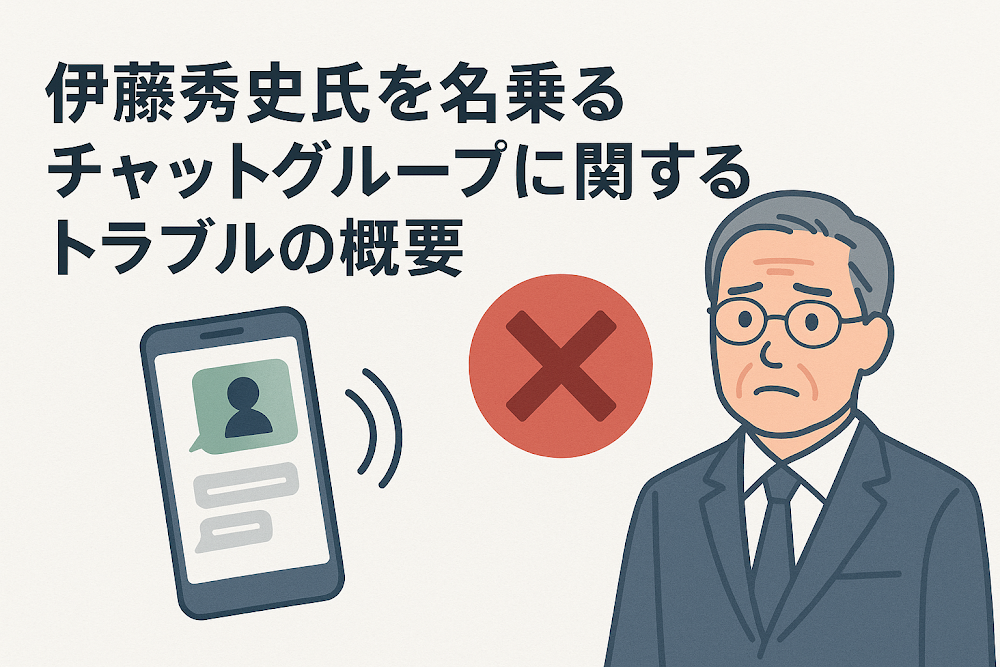 伊藤秀史氏を名乗るチャットグループに関するトラブルの概要