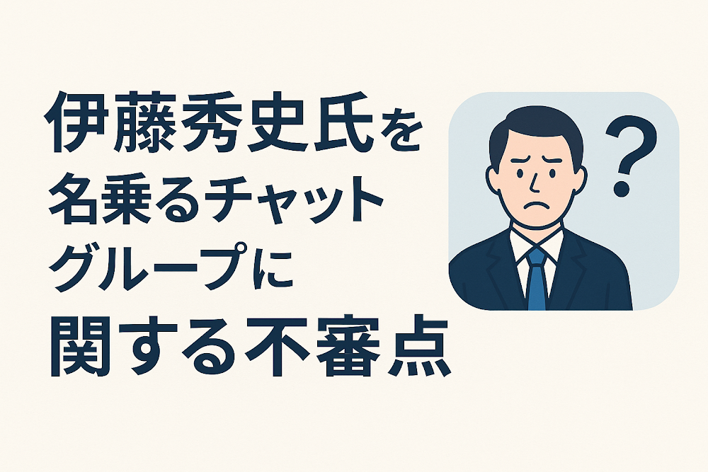 伊藤秀史氏を名乗るチャットグループに関する不審点