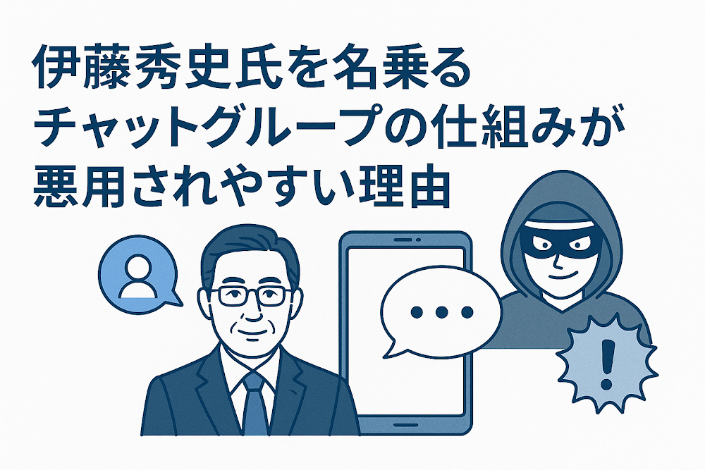 伊藤秀史氏を名乗るチャットグループの仕組みが悪用されやすい理由