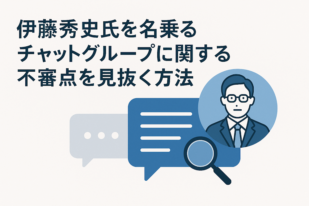 伊藤秀史氏を名乗るチャットグループに関する不審点を見抜く方法
