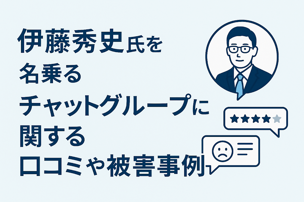 伊藤秀史氏を名乗るチャットグループに関する口コミや被害事例