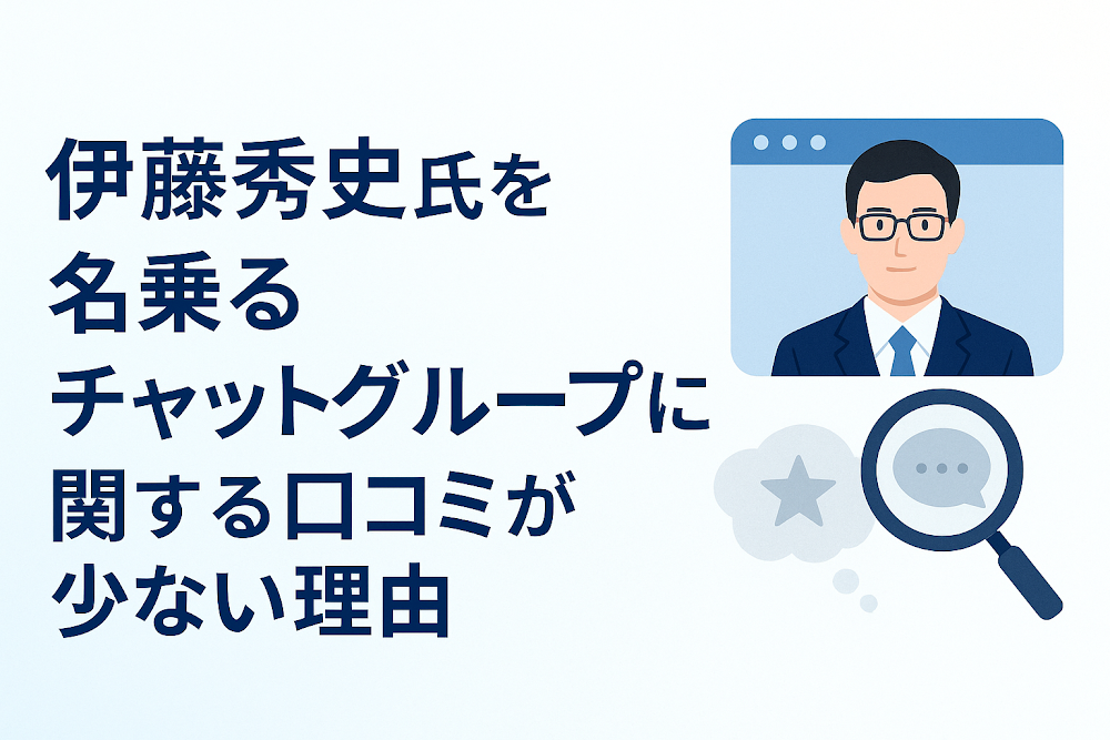伊藤秀史氏を名乗るチャットグループに関する口コミが少ない理由