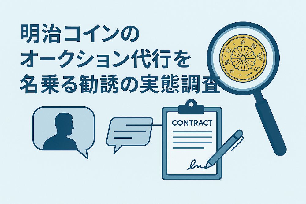 明治コインのオークション代行を名乗る勧誘の実態調査