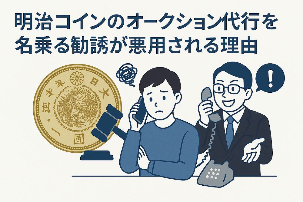 明治コインのオークション代行を名乗る勧誘が悪用される理由