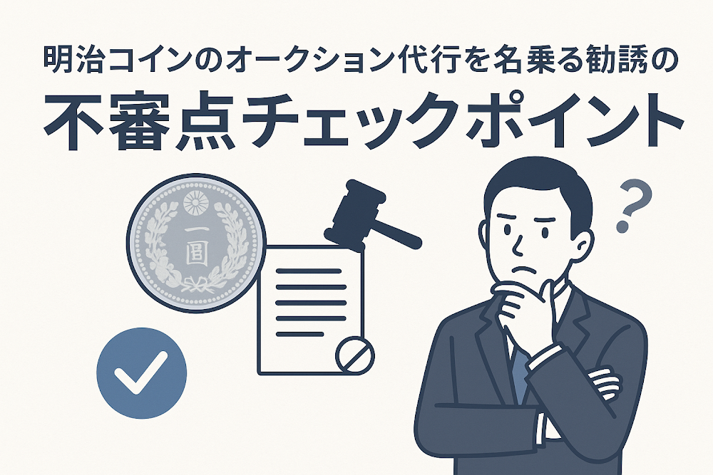 明治コインのオークション代行を名乗る勧誘の不審点チェックポイント