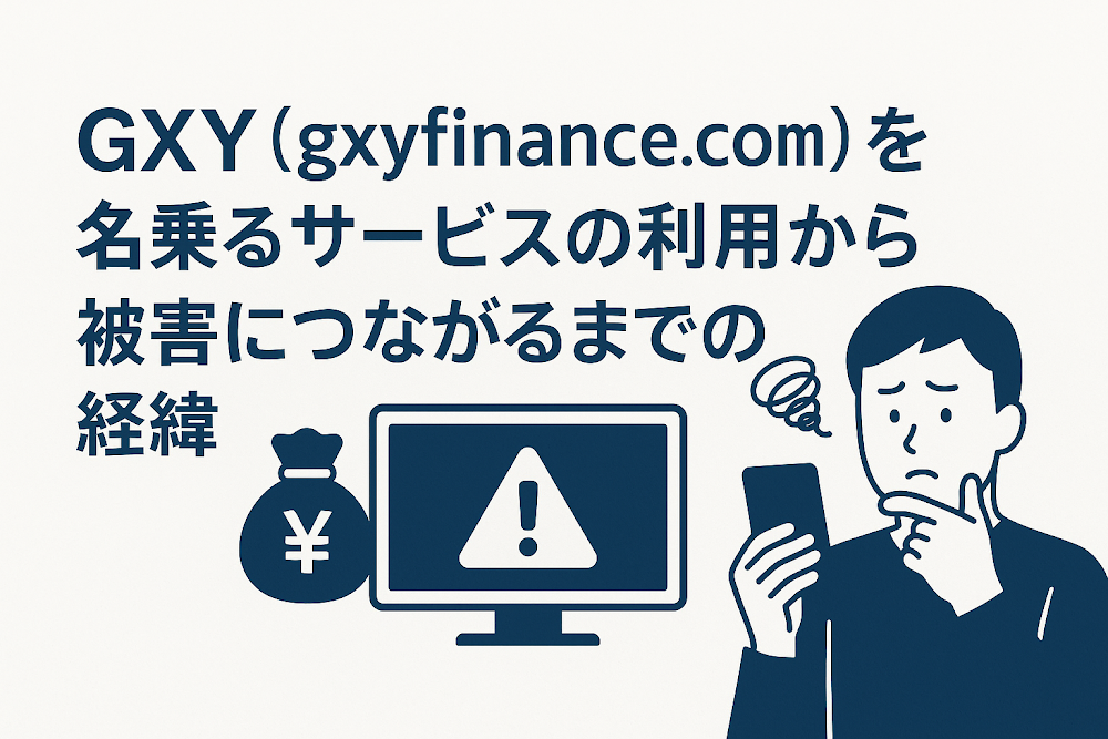 GXY（gxyfinancs.com）を名乗るサービスの利用から被害につながるまでの経緯