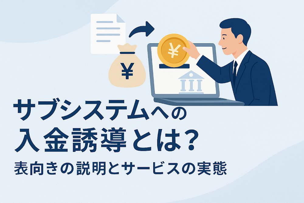 サブシステムへの入金誘導とは?表向きの説明とサービスの実態