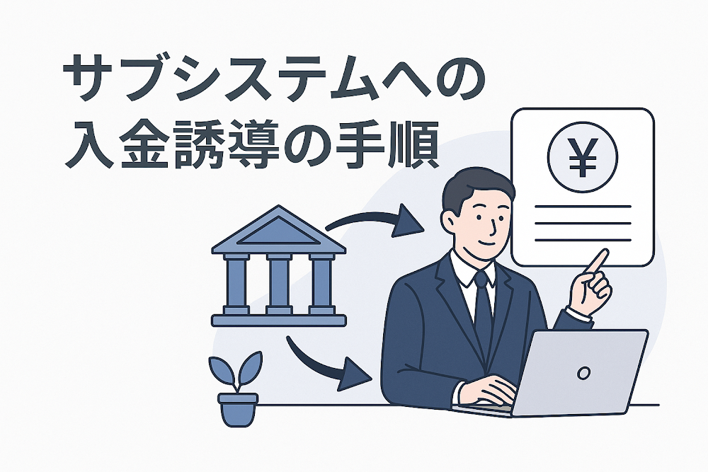 サブシステムへの入金誘導の手順