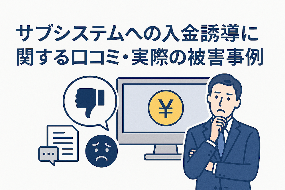 サブシステムへの入金誘導に関する口コミ・実際の被害事例