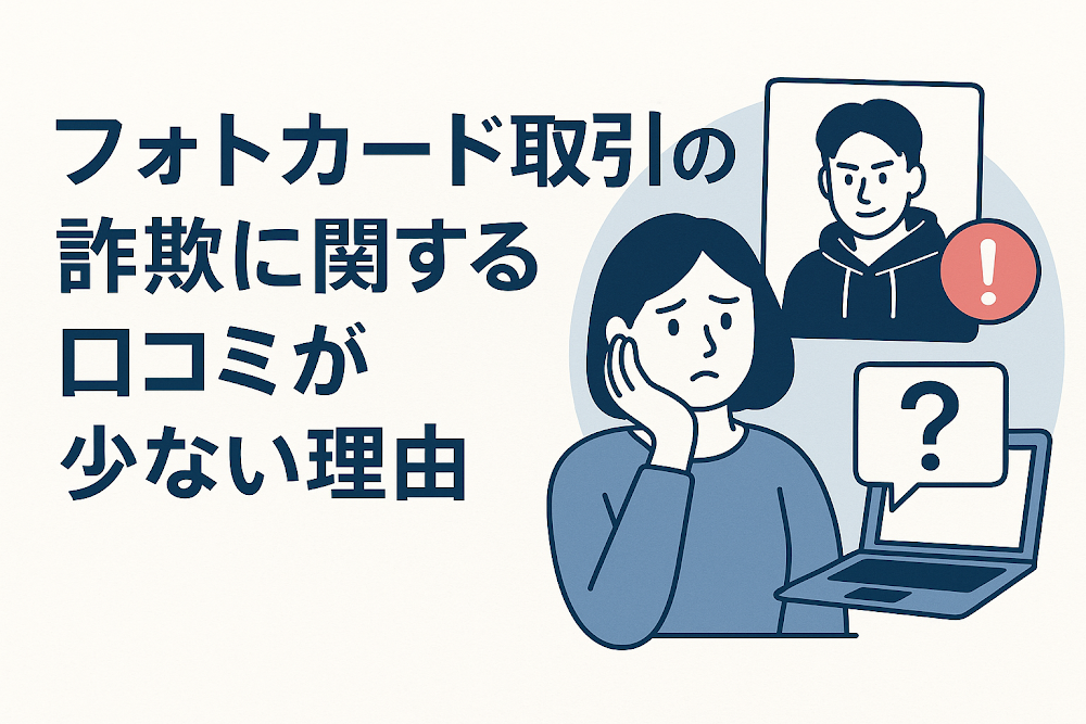 フォトカード取引の詐欺に関する口コミが少ない理由