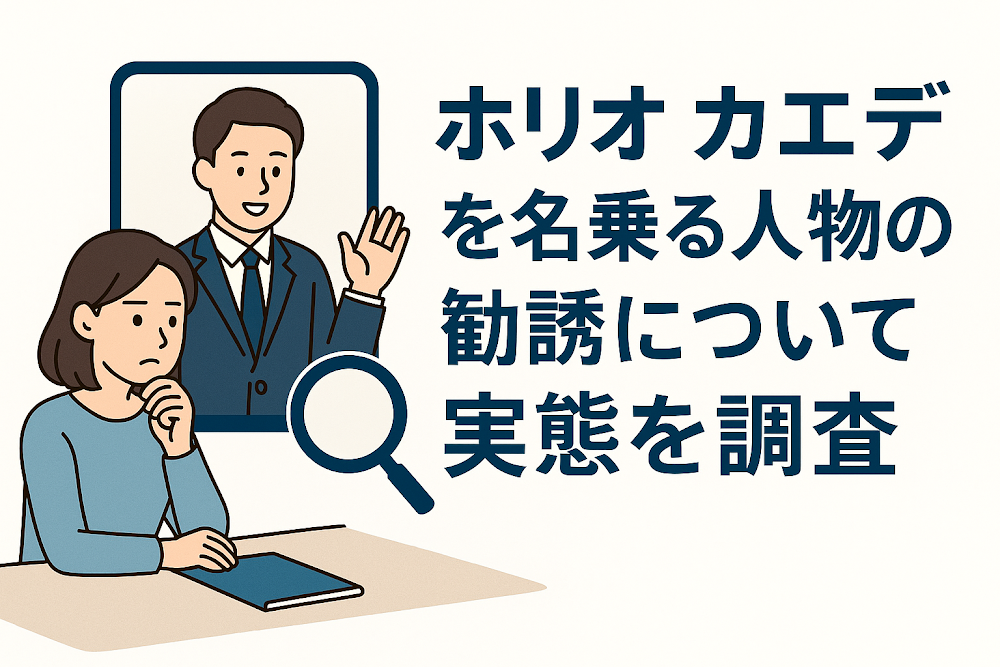 ホリオ カエデを名乗る人物の勧誘について実態を調査