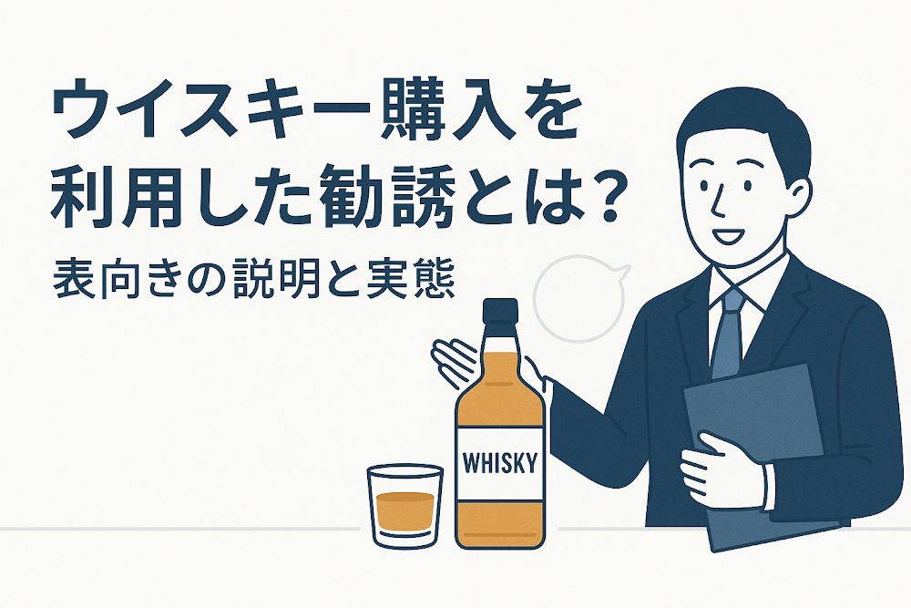 ウイスキー購入を利用した勧誘とは？表向きの説明と実態