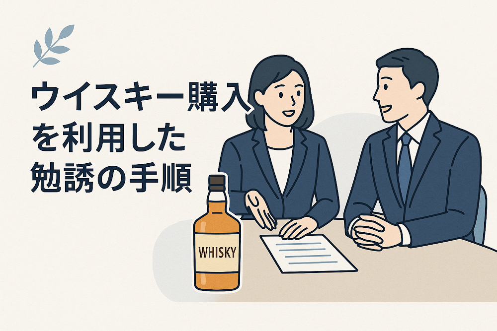 ウイスキー購入を利用した勧誘の手順