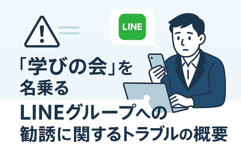 「学びの会」を名乗るLINEグループへの勧誘に関するトラブルの概要