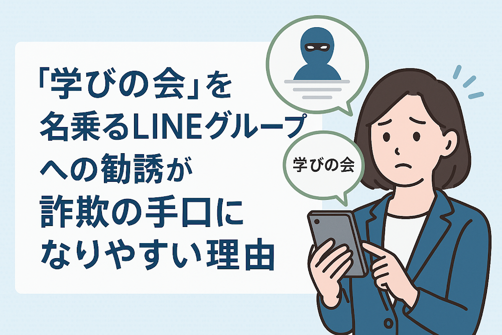「学びの会」を名乗るLINEグループへの勧誘が詐欺の手口になりやすい理由