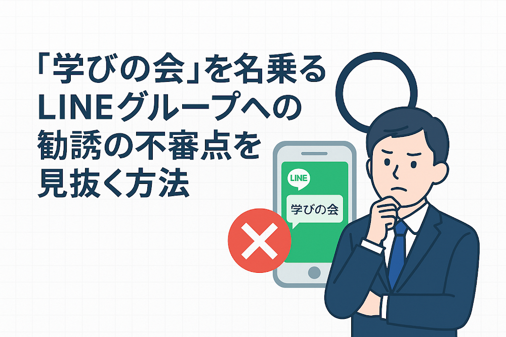 「学びの会」を名乗るLINEグループへの勧誘の不審点を見抜く方法