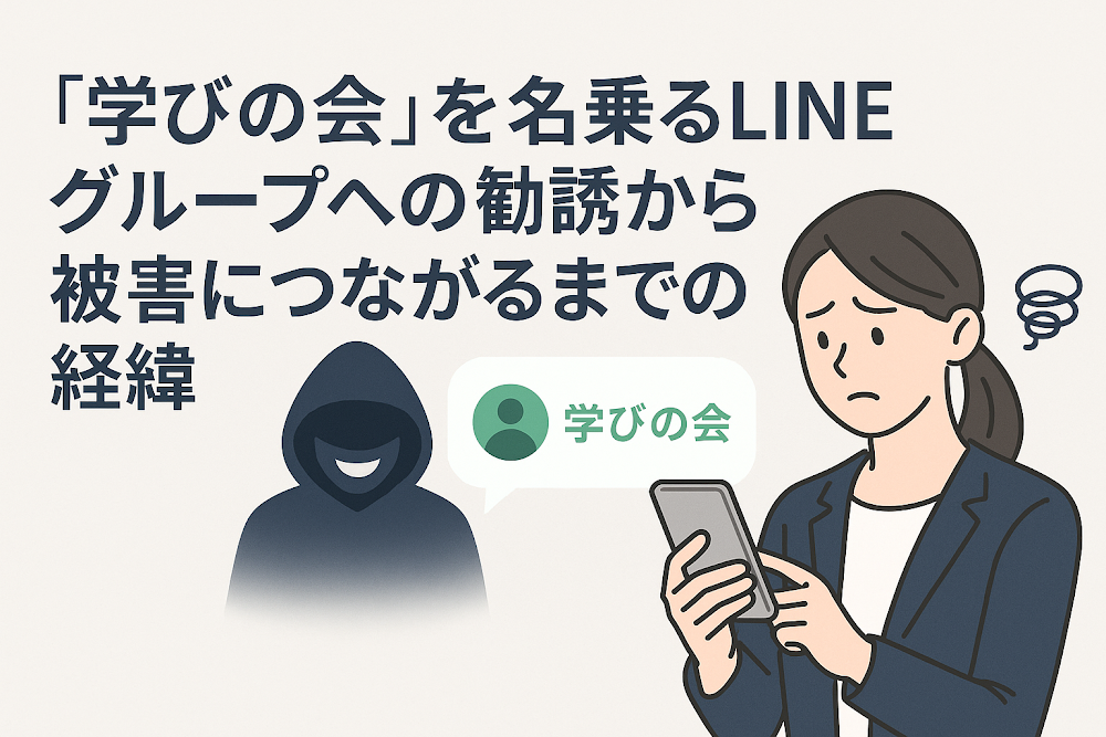 「学びの会」を名乗るLINEグループへの勧誘から被害につながるまでの経緯