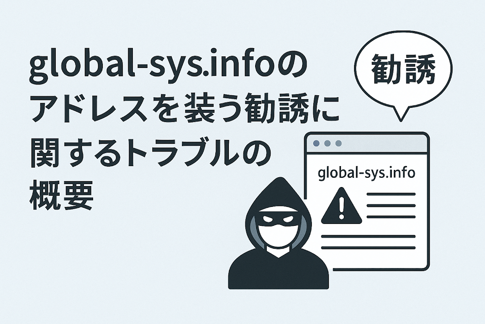 global-sys.infoのアドレスを装う勧誘に関するトラブルの概要