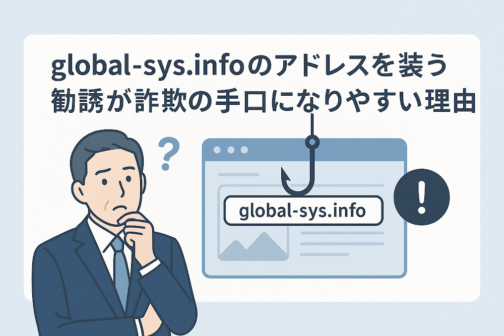 global-sys.infoのアドレスを装う勧誘が詐欺の手口になりやすい理由