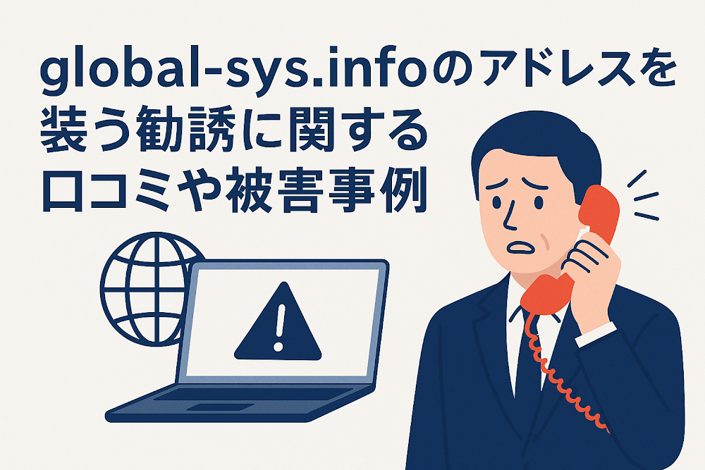 global-sys.infoのアドレスを装う勧誘に関する口コミや被害事例