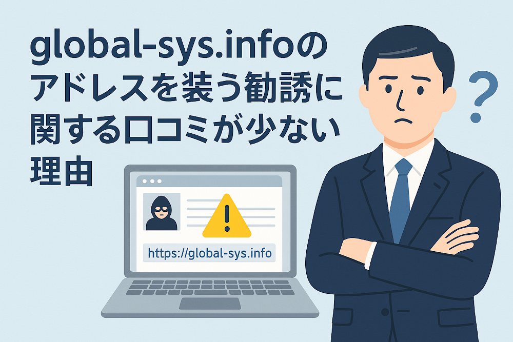 global-sys.infoのアドレスを装う勧誘に関する口コミが少ない理由
