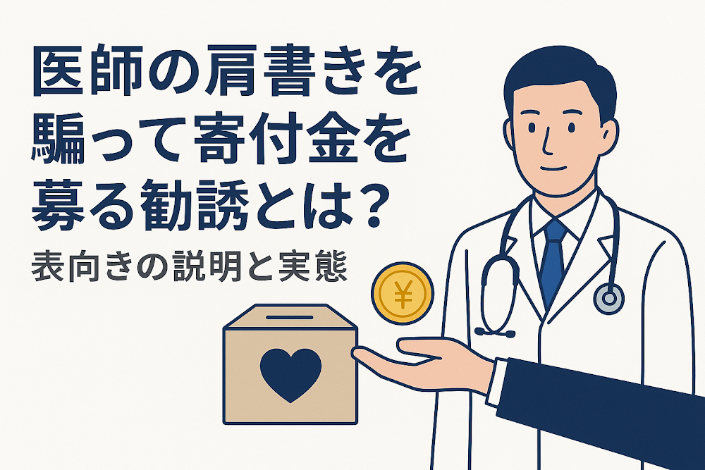 医師の肩書きを騙って寄付金を募る勧誘とは？表向きの説明と実態