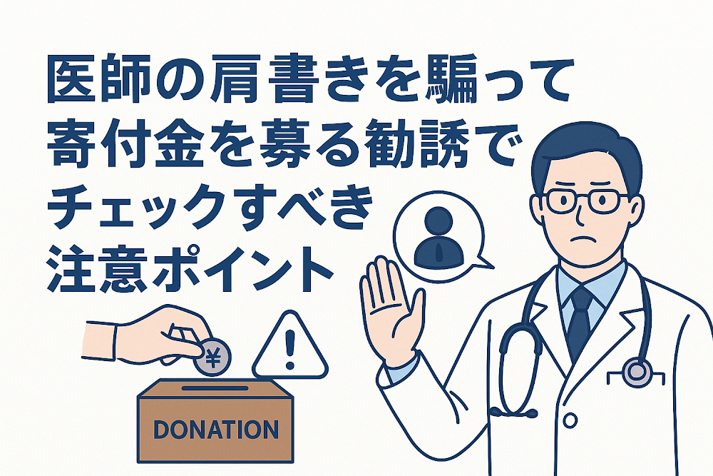 医師の肩書きを騙って寄付金を募る勧誘でチェックすべき注意ポイント