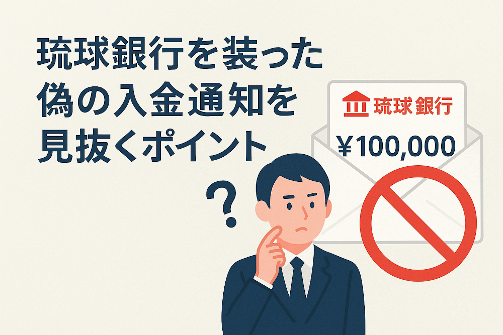琉球銀行を装った偽の入金通知を見抜くポイント