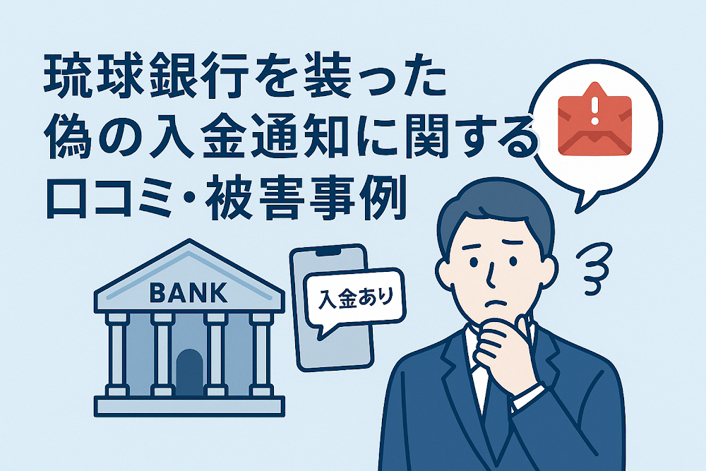 琉球銀行を装った偽の入金通知に関する口コミ・被害事例