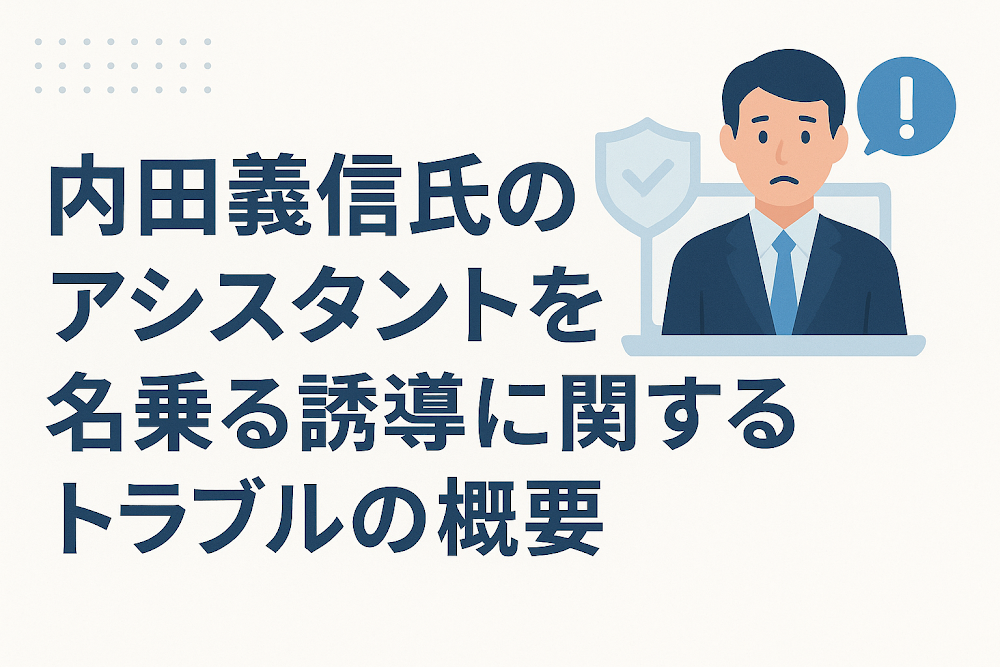 内田義信氏のアシスタントを名乗る誘導に関するトラブルの概要