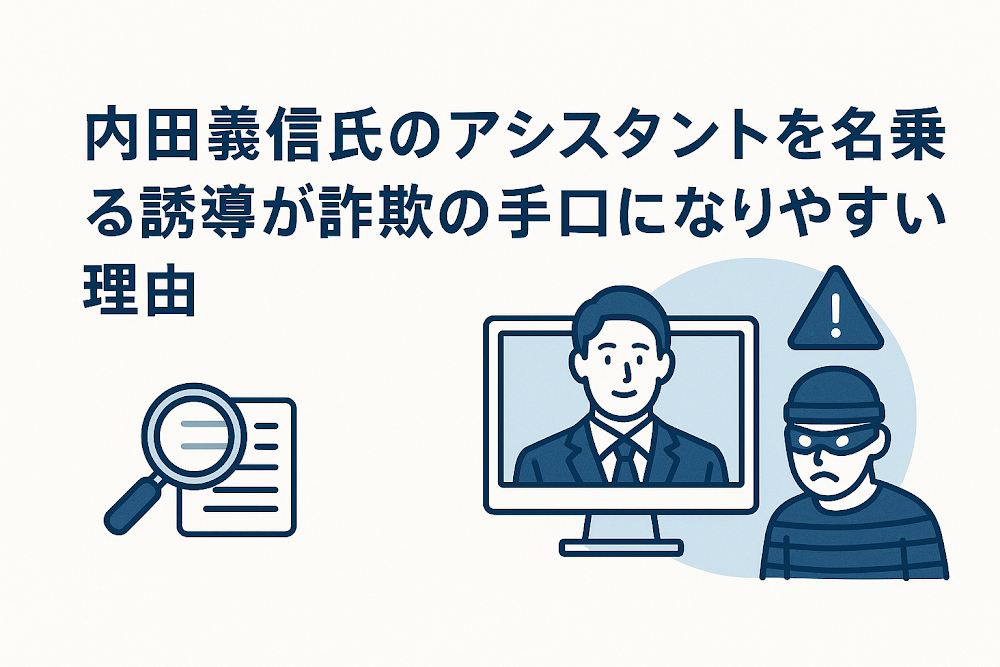 内田義信氏のアシスタントを名乗る誘導が詐欺の手口になりやすい理由