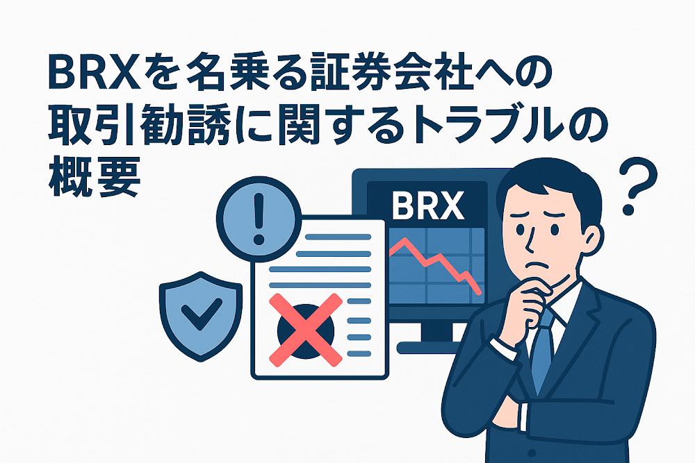BRXを名乗る証券会社への取引勧誘に関するトラブルの概要