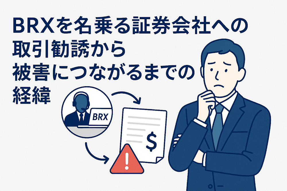 BRXを名乗る証券会社への取引勧誘から被害につながるまでの経緯