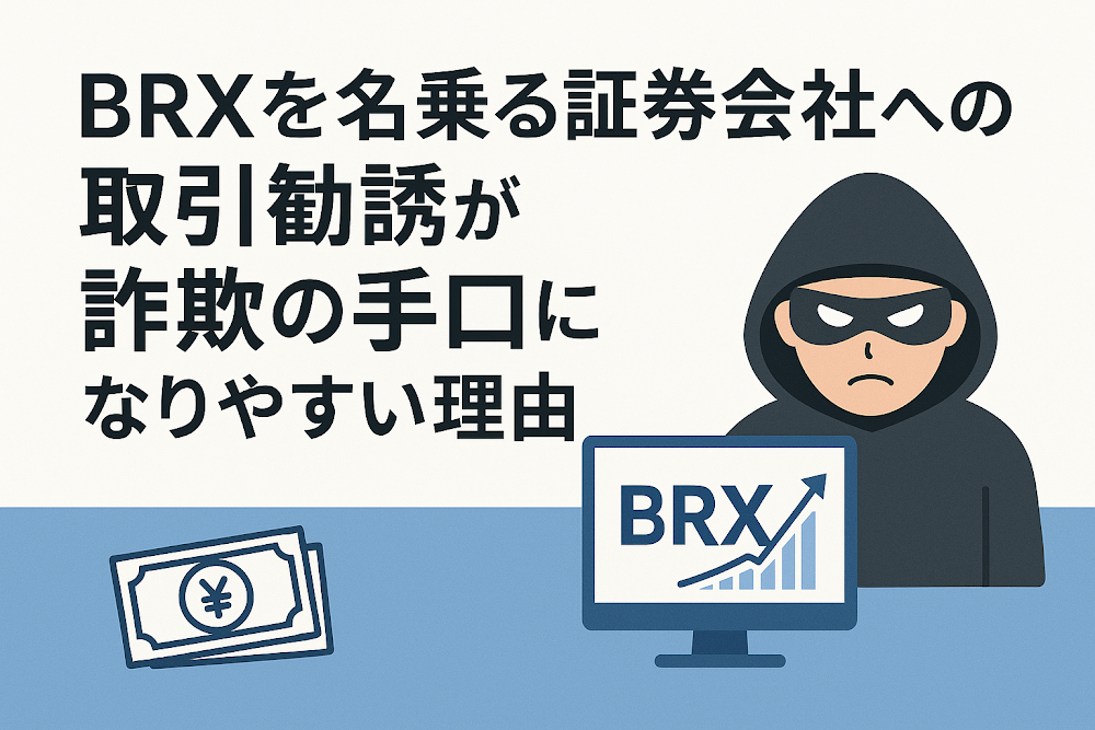 BRXを名乗る証券会社への取引勧誘が詐欺の手口になりやすい理由